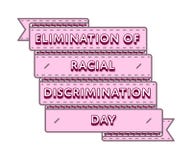 Eliminação do emblema do dia da discriminação racial ilustração royalty free Eliminação do emblema do dia da discriminação racial ilustração royalty free