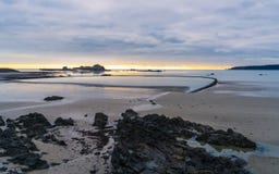 Elizabeth Castle al tramonto, Jersey fotografia stock Elizabeth Castle al tramonto, Jersey fotografia stock
