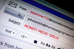 Email dello Spam sullo schermo fotografia stock libera da diritti Email dello Spam sullo schermo fotografia stock libera da diritti