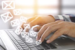 Email marketing concept. Sending newsletter stock images Email marketing concept. Sending newsletter stock images