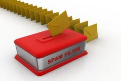 Email przez spama filtra royalty ilustracja Email przez spama filtra royalty ilustracja