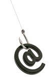 Email symbolet med kroken som isoleras på vit bakgrund illustra 3D stock illustrationer Email symbolet med kroken som isoleras på vit bakgrund illustra 3D stock illustrationer