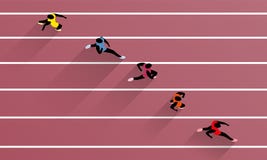 Emballage des athlètes sur la voie de course sportive illustration libre de droits Emballage des athlètes sur la voie de course sportive illustration libre de droits