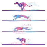 Emballage et chiens courants illustration libre de droits Emballage et chiens courants illustration libre de droits