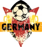 Emblema sujo imaginário Alemanha do futebol/futebol Fotos de Stock Emblema sujo imaginário Alemanha do futebol/futebol Fotos de Stock