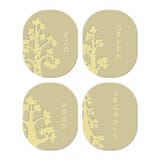 Emblemträd Organiskt trä för Eco gräsplan stock illustrationer Emblemträd Organiskt trä för Eco gräsplan stock illustrationer