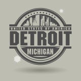 Emboutissez ou label avec le texte Detroit, Michigan à l'intérieur illustration de vecteur Emboutissez ou label avec le texte Detroit, Michigan à l'intérieur illustration de vecteur