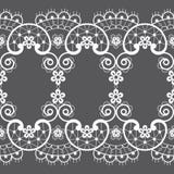 Seamless pattern - vintage lace design style, retro wedding art in white on gray background royalty free illustration Seamless pattern - vintage lace design style, retro wedding art in white on gray background royalty free illustration