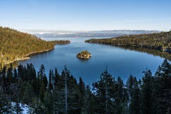 Emerald Bay and Fannette Island, Lake Tahoe, California, USA stock photo Emerald Bay and Fannette Island, Lake Tahoe, California, USA stock photo