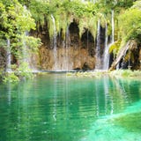 Emerald Waterfall Stock Photo