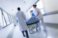 Emergencia paciente del hospital de la camilla del ensanchador de la falta de definición de movimiento Emergencia paciente del hospital de la camilla del ensanchador de la falta de definición de movimiento