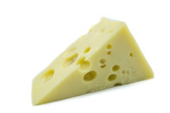 Emmental cheese corner isolated on white background stock photo Emmental cheese corner isolated on white background stock photo