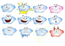 Emociones de la nube El humor de las nubes es diferente libre illustration Emociones de la nube El humor de las nubes es diferente libre illustration