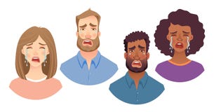 Emociones del sistema del rostro humano stock de ilustración Emociones del sistema del rostro humano stock de ilustración