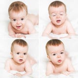 Emociones recién nacidas adorables del bebé foto de archivo libre de regalías Emociones recién nacidas adorables del bebé foto de archivo libre de regalías
