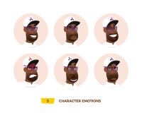 Emoción de los avatares de los caracteres en el círculo stock de ilustración Emoción de los avatares de los caracteres en el círculo stock de ilustración