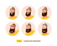 Emoción de los avatares de los caracteres en el círculo ilustración del vector Emoción de los avatares de los caracteres en el círculo ilustración del vector