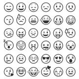 План смайликов Emoji смотрит на линию настроение улыбки смайлика смешную юмора людей выражения значков черноты smiley лицевое, пл иллюстрация вектора План смайликов Emoji смотрит на линию настроение улыбки смайлика смешную юмора людей выражения значков черноты smiley лицевое, пл иллюстрация вектора