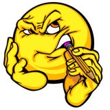 Emoticon de pensamento da face ilustração stock Emoticon de pensamento da face ilustração stock