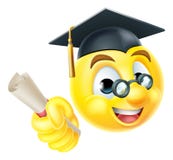 Emoticon graduado de Emoji de la graduación stock de ilustración Emoticon graduado de Emoji de la graduación stock de ilustración