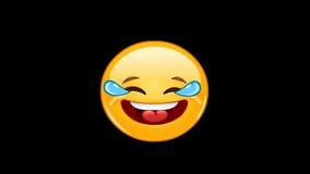 Emoticon mit Rissen der Freudenanimation Emoticon mit Rissen der Freudenanimation