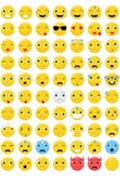 Emoticons fijados - 70 diversas emociones stock de ilustración Emoticons fijados - 70 diversas emociones stock de ilustración