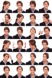 Emotional collage of a businesswoman's faces