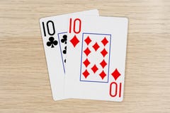 Emparéjese de los diez 10 - casino que juega tarjetas del póker imagenes de archivo Emparéjese de los diez 10 - casino que juega tarjetas del póker imagenes de archivo