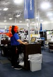 Employee Dressed in Native American Head dress for Halloween at BestBuy Electroics Store in Tulsa Oklahoma 10-12-2017 royalty free stock image Employee Dressed in Native American Head dress for Halloween at BestBuy Electroics Store in Tulsa Oklahoma 10-12-2017 royalty free stock image