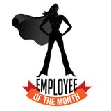 Employee of the month female isolated on white stock illustration Employee of the month female isolated on white stock illustration