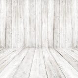 Empty A White Interior Of Vintage Room - Gray Wooden Wall And Old Wood Floor. Royalty Free Stock Photography