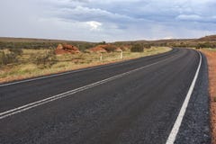 Empty asphalt road through Australian outback. Central Australia royalty free stock photography Empty asphalt road through Australian outback. Central Australia royalty free stock photography
