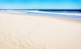 Empty Beach With White Sand Royalty Free Stock Photography