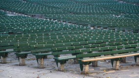 The empty benches of the open air theatre in the fall. royalty free stock images The empty benches of the open air theatre in the fall. royalty free stock images