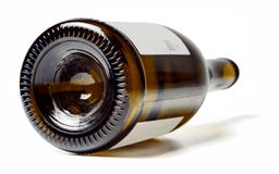 Empty bottle from champagne on white isolated background. royalty free stock photos Empty bottle from champagne on white isolated background. royalty free stock photos