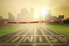 Empty Finish Line With Numbers 2016 Stock Photography