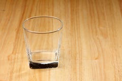 Empty Glass Drink On Wood Royalty Free Stock Photos