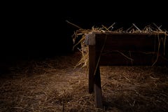 Empty manger at night
