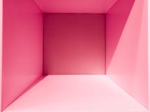 Empty pink gradient room space, interior for design and decoration - abstract background. square box with blank inner space. Empty