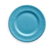 Empty plate with blue floral pattern edge, View from above isolated on white background with clipping path royalty free stock images Empty plate with blue floral pattern edge, View from above isolated on white background with clipping path royalty free stock images