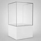 Empty Promotion Glass Showcase with Pedestal. 3d Rendering Stock Photo Empty Promotion Glass Showcase with Pedestal. 3d Rendering Stock Photo