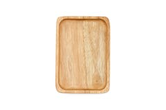 Empty rectangle wooden plate, isolated on white background.