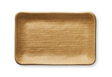 Empty rectangular plate in natural wood texture, View from above isolated on white background with clipping path Stock Images Empty rectangular plate in natural wood texture, View from above isolated on white background with clipping path Stock Images