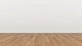 Empty Room White wall and wood brown floor, 3d render