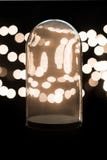 Empty snow globe with bokeh lights background stock image Empty snow globe with bokeh lights background stock image