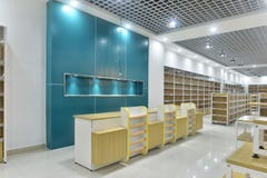 Empty store interior of supermarket stock photography Empty store interior of supermarket stock photography