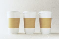 Empty three white coffee cups vector illustration Empty three white coffee cups vector illustration