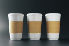 Empty three white coffee cups royalty free illustration Empty three white coffee cups royalty free illustration