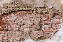 Empty very old red brick wall texture. Painted Distressed wall surface stock photography Empty very old red brick wall texture. Painted Distressed wall surface stock photography