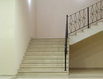 Empty White Room With Stairs Royalty Free Stock Image